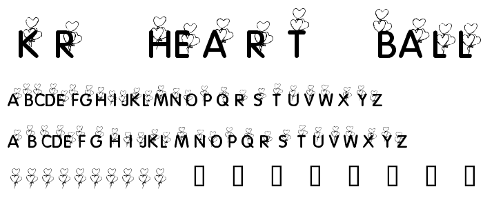 KR Heart Balloons font